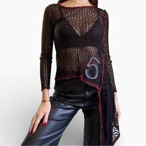 Vintage Cop Copine asymmetrical knit top